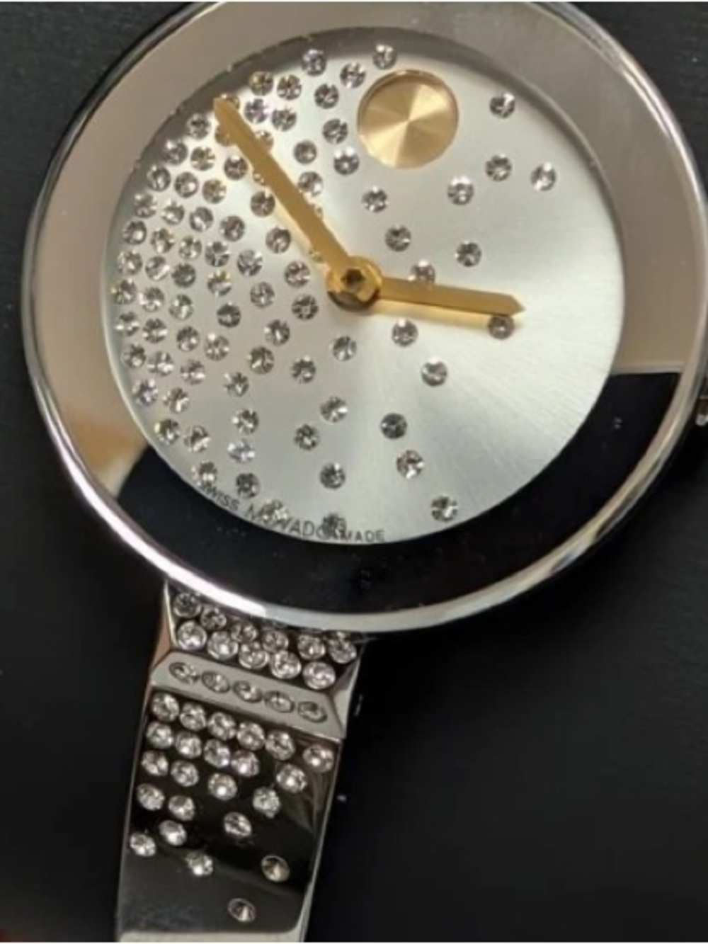 Movado Silver Stainless Steel Bold Caseback Watch